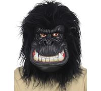 shayulajiao Máscara de gorila de Halloween - Divertido disfraz realista de látex negro de cabeza completa con piel sintética | Halloween, carnaval del Reino Unido, cosplay y fiestas de vida silvestre