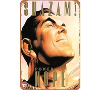 Shazam POWER OF HOPE HC - Cartel de metal con diseño retro de dibujos animados, decoración de pared para el hogar, puerta, jardín, bares, restaurantes, cafeterías, oficinas, tiendas, pubs, clubes