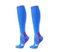 SHBHWS 1 par de calcetines compresión for hombres y mujeres, 20 a 30 pulgadas hasta la rodilla, for correr, viajar hacer deporte para Deportes Correr Volar(Dark Blue,S-M)