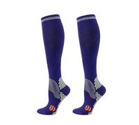 SHBHWS 1 par de calcetines compresión for hombres y mujeres, 20 a 30 pulgadas hasta la rodilla, for correr, viajar hacer deporte para Deportes Correr Volar(Deep Blue,L-XL)