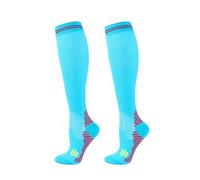 SHBHWS 1 par de calcetines compresión for hombres y mujeres, 20 a 30 pulgadas hasta la rodilla, for correr, viajar hacer deporte para Deportes Correr Volar(Light Blue,XXL)