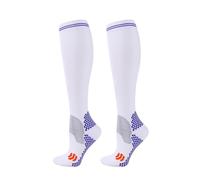 SHBHWS 1 par de calcetines compresión for hombres y mujeres, 20 a 30 pulgadas hasta la rodilla, for correr, viajar hacer deporte para Deportes Correr Volar(White,L-XL)