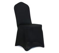 SHBHWS 50 Fundas elásticas de poliéster for sillas Fiesta, Color Negro, for Banquetes, Eventos y Bodas para Hoteles, Banquetes(Black)