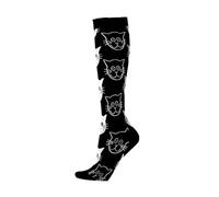 SHBHWS Calcetines de compresión con estampado divertido for hombre y mujer, hasta la rodilla, for correr hacer deporte para Deportes Correr Volar(ORANGE RED,L-XL)