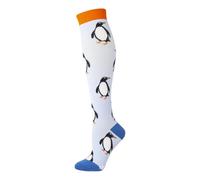 SHBHWS Calcetines de compresión con estampado divertido for hombre y mujer, hasta la rodilla, for correr hacer deporte para Deportes Correr Volar(Golden,L-XL)