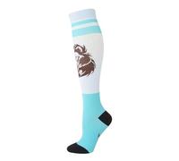 SHBHWS Calcetines de compresión con estampado divertido for hombre y mujer, hasta la rodilla, for correr hacer deporte para Deportes Correr Volar(Beige,L-XL)