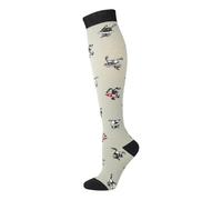 SHBHWS Calcetines de compresión con estampado divertido for hombre y mujer, hasta la rodilla, for correr hacer deporte para Deportes Correr Volar(Black Blue,L-XL)
