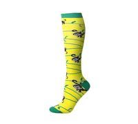 SHBHWS Calcetines de compresión con estampado divertido for hombre y mujer, hasta la rodilla, for correr hacer deporte para Deportes Correr Volar(Deep Green,S-M)