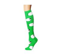SHBHWS Calcetines de compresión con estampado divertido for hombre y mujer, hasta la rodilla, for correr hacer deporte para Deportes Correr Volar(Green,L-XL)