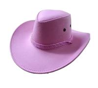 SHBHWS Cowboy Hat Big-edge Gentleman Cowgirl Jazz West For Men Color Mongolian Caps Para Halloween y Festivales(Pink)
