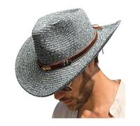 SHBHWS Cowboy Hat Vintage Straw Men's and Women's Jazz Large Size Sun Summer Para Halloween y Festivales(Style31)