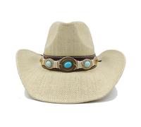 SHBHWS Cowboy Hat Vintage Straw Men's and Women's Jazz Large Size Sun Summer Para Halloween y Festivales(Color8)