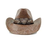 SHBHWS Cowboy Hat Vintage Straw Men's and Women's Jazz Large Size Sun Summer Para Halloween y Festivales(Color4)