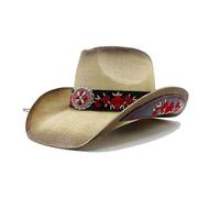 SHBHWS Cowboy Hat Vintage Straw Men's and Women's Jazz Large Size Sun Summer Para Halloween y Festivales(51)