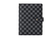 SHBHWS Loose-leaf Notebook Cover Stationery Hand Ledger Notebook Planner PU Leather Case For Noteook Binder Journal Binder(Chequer black,A6)