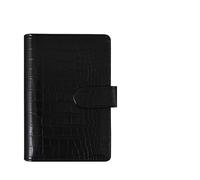 SHBHWS Loose-leaf Notebook Cover Stationery Hand Ledger Notebook Planner PU Leather Case For Noteook Binder Journal Binder(Black,A5)