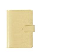 SHBHWS Loose-leaf Notebook Cover Stationery Hand Ledger Notebook Planner PU Leather Case For Noteook Binder Journal Binder(Yellow,A6)