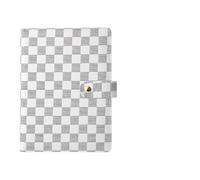 SHBHWS Loose-leaf Notebook Cover Stationery Hand Ledger Notebook Planner PU Leather Case For Noteook Binder Journal Binder(Chequer white,A5)