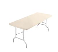 SHBHWS Manteles De Spandex 1 Mantel Rectangular Lavable for Fiestas al Aire Libre y campamentos, Plegable, elástico y Ajustado, Tela de 4 pies o 6 pies for el hogar Mantel Spandex(Beige)