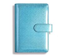 SHBHWS Manual creativo con purpurina, Bloc de notas brillante, carcasa, diseño realizado con láser, cuaderno, funda de hojas sueltas, cuero PU A5(Blue)
