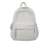 SHBHWS Mochila de pana for mujer, informal, sencilla, versátil, viaje, regreso a la escuela, bolsa clase for niña Adecuado Para Ir al Ccolegio o al Trabajo(Light Grey)