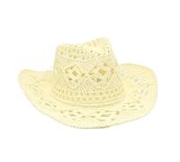 SHBHWS Sombrero de vaquero for mujer, gorras vaqueras for, artículos for, sombreros for, accesorios, recopilación vacaciones, sombrero paja Para Halloween y Festivales(Milk white)