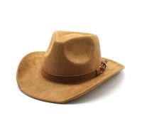SHBHWS Sombreros de vaquero Four Seasons for mujer y hombre, gorras gamuza, correa retro, ala curva, vaquera Para Halloween y Festivales(Color 5)