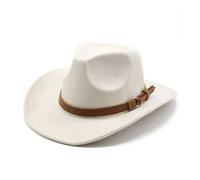SHBHWS Sombreros de vaquero Four Seasons for mujer y hombre, gorras gamuza, correa retro, ala curva, vaquera Para Halloween y Festivales(Beige)