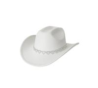 SHBHWS Spring Summer Western Cowboy Hats Sunblock Sunhat Riding Prairie Leather Jazz Hat Adjustable Para Halloween y Festivales(WHITE)