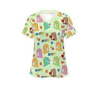 SHBHWS Uniforme Clínico Mujer Veterinaria Mujer Tops Cuello en V Manga Corta con Microelástico Uniforme de Enfermera Mujer(Color3,M)