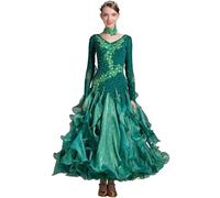SHBHWS Vestido De Baile Moderno, Estándar Nacional, Traje De Baile, Competición De Diamantes, Vestido De Salón Estándar para Representaciones Teatrales(Color3,XXL)