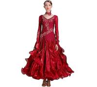 SHBHWS Vestido De Baile Moderno, Estándar Nacional, Traje De Baile, Competición De Diamantes, Vestido De Salón Estándar para Representaciones Teatrales(Color4,L)