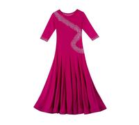 SHBHWS Vestido de Baile Moderno, Ropa de salón estándar, Faldas largas for Mujer, Ropa de práctica, vals, Tango, cóctel, Chicas, Baile de graduación para Representaciones Teatrales(Rose Red,L)