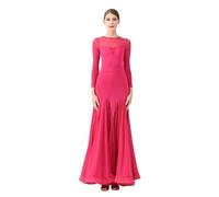 SHBHWS Vestido de Falda de Baile Moderno for Adultos Vestido de Baile estándar Nacional Vestido de actuación de vals y Gran Swing para Representaciones Teatrales(Red,XL)