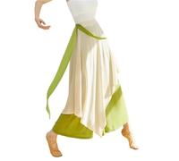 SHBHWS Women's Classical Dance Trousers Loose Fit Double Layered Color Clash Chiffon Pants Para Ensayos de Danza(Color 2,L)