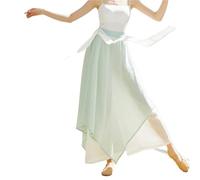 SHBHWS Women's Classical Dance Trousers Loose Fit Double Layered Color Clash Chiffon Pants Para Ensayos de Danza(Color 7,L)