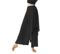 SHBHWS Women's Classical Dance Trousers Loose Fit Double Layered Color Clash Chiffon Pants Para Ensayos de Danza(Color 3,L)