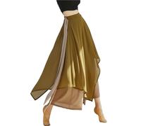 SHBHWS Women's Classical Dance Trousers Loose Fit Double Layered Color Clash Chiffon Pants Para Ensayos de Danza(Color 5,L)