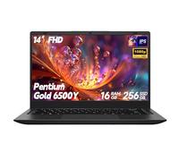 SHBIV Ordenador portátil, dorado 6500Y (Beat N5095, hasta 3.4 GHz), 16 GB de RAM 256 GB SSD, pantalla IPS FHD de 14 pulgadas, Win11 Pro, Office 2024, Bluetooth, WiFi, HDMI, RJ45, portátiles delgados y