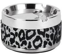 SHCHNA Cenicero Decoración De Oficina Casa Cenicero De Acero Inoxidable, Ceniceros Redondos con Tapa Giratoria Desmontable, para Uso En Interiores Y Exteriores, Decoración del Hogar La Oficina(C)