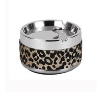 SHCHNA Cenicero Decoración De Oficina Casa Cenicero De Acero Inoxidable, Ceniceros Redondos con Tapa Giratoria Desmontable, para Uso En Interiores Y Exteriores, Decoración del Hogar La Oficina(B)