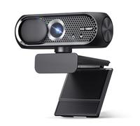 Shcngqio Webcam with Microphone, Noise Cancellation, Privacy Cover, Wide-Angle Lens, Auto Light Correction, Plug & Play USB Webcam for Laptop, Desktop, PC, Mac, Zoom, Skype, Streaming