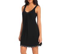 SHCNSJC Camisón para Mujeres Camisones de Algodón Camisones de Mujer Verano Camisón Corto Señoras Sexy Encaje Dormir