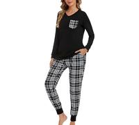 SHCNSJC Pijama Mujer Manga Larga Invierno Pijama Largo de Dos Piezas Pijama Conjunto de Invierno Damas Traje de casa de Manga Larga Ropa de Dormir con Pantalones