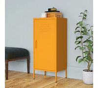 ShCuShan Armario amarillo mostaza 42,5 x 35 x 101,5 cm de acero, cajonera, mueble de oficina con cerradura superficie texturizada, para formato A4 y carta, estudio