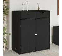 ShCuShan - Armario de resina con dos puertas, para interior exterior, armario de almacenamiento para jardín, negro, 105 x 55 x 113 cm, poliratán