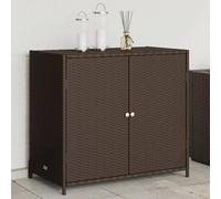 ShCuShan - Armario de resina con dos puertas, para interior, exterior, jardín, marrón, 83 x 45 x 76 cm, poliratán