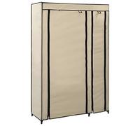 ShCuShan Armario plegable color crema 110 x 45 x 175 cm de tela, armario de tela, armario plegable con barra de suspensión, perchero, estantería para bolsos, juguetes, zapatos, salón, dormitorio