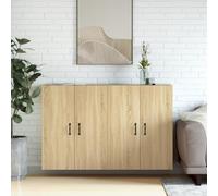 ShCuShan Armarios de Pared Armario Auxiliar Multiusos Armario Auxiliar Armario baño Pared Mueble Auxiliar Cocina 2 uds Madera de ingeniería Roble Sonoma 3197883