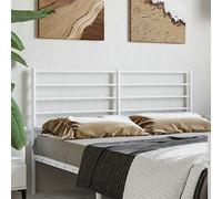 ShCuShan - Cabecero de cama de metal blanco 150 cm, funda para cabecera maciza, respaldo para cabeceras de noche, decoración de cubierta